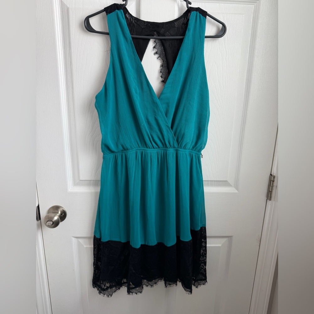 Princess Vera Wang Teal and Black Backless Dress